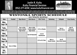 Westonka Sports Schedule