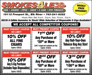 We Accept All Competitor Coupons!!