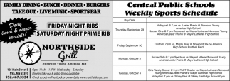 Central Public Schools Weekly Sports Schedule
