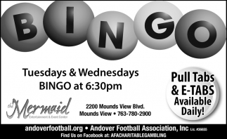 Tuesday's And Wednesday's Bingo At 6:30pm!!