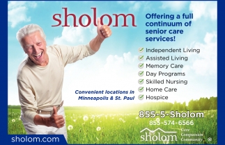 Offering A Full Continuum Of Senior Care Services!