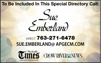 To Be Included In This Special Directory Call Sue Emberland