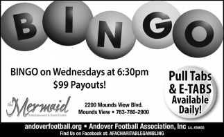 Bingo On Wednesdays At 6:30pm