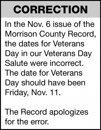 The Record Apologizes For The Error
