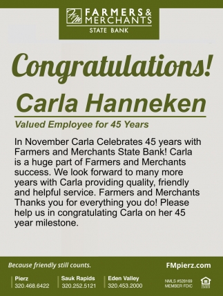 Congratulations! Carla Hanneken