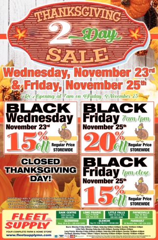 Thanksgiving 2 Day Sale