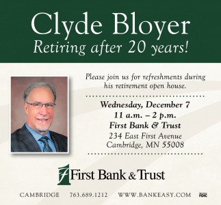 Clyde Bloyer Retiring After 20 Years!
