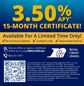 3.50 % 15-Month Certificate!