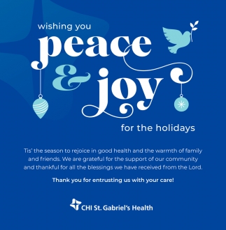 Wishing You Peace & Joy For The Holidays