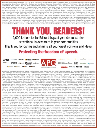 Thank You, Readers!