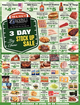 3 Day Stock Up Sale