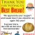 Thank You For Voting Us Best Bread!