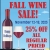 Fall Wine Sale!
