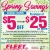 Spring Savings $5 OFF Purchase of $25 or More