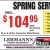 Spring Service Special Only $104,95