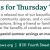Join us for Thursdays Tours