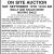On Site Auction, Saturday, September 13th