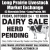 Dairy Sale, Complete Dispersal of 75 Holstein, Red/White