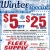 Winter Special - $5OFF to $25 Purchase or More