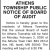 Notice of Board Audit