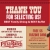 Thank You for Selecting Us!