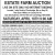 Estate Farm Auction