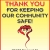 Thank You for Keeping Our Community Safe!