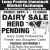 Dairy Herd Pending Sale