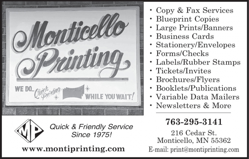 Monticello Printing, Inc