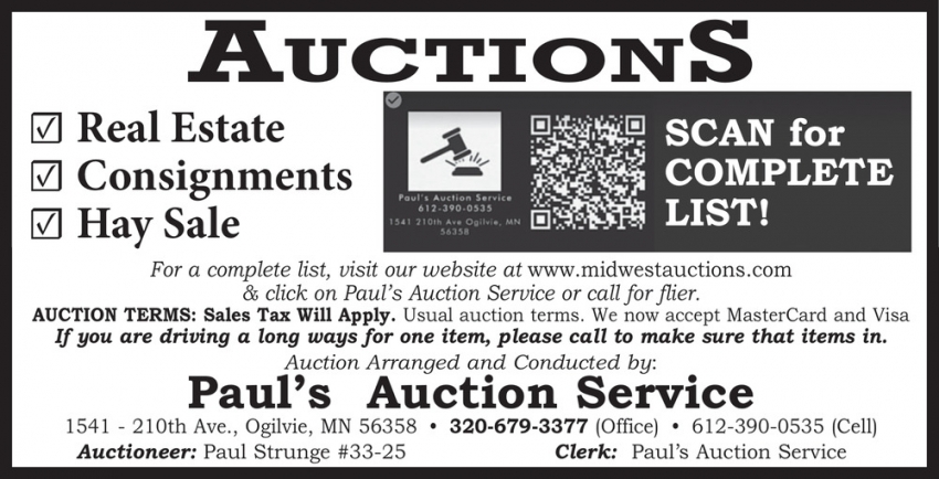 PAUL'S AUCTION SERVICE