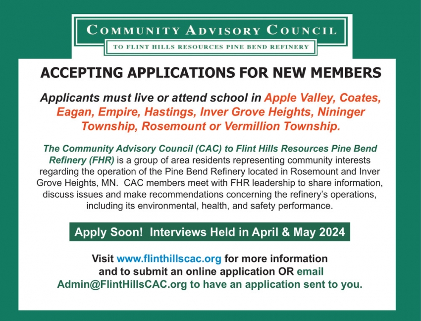 Community Advisory Council To Flint Hills Resources Pine Bend Refinery