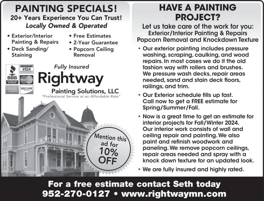 Rightway Painting Solutions Inc