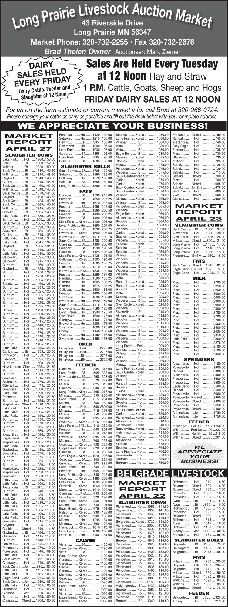 Long Prairie Livestock Auction Market 