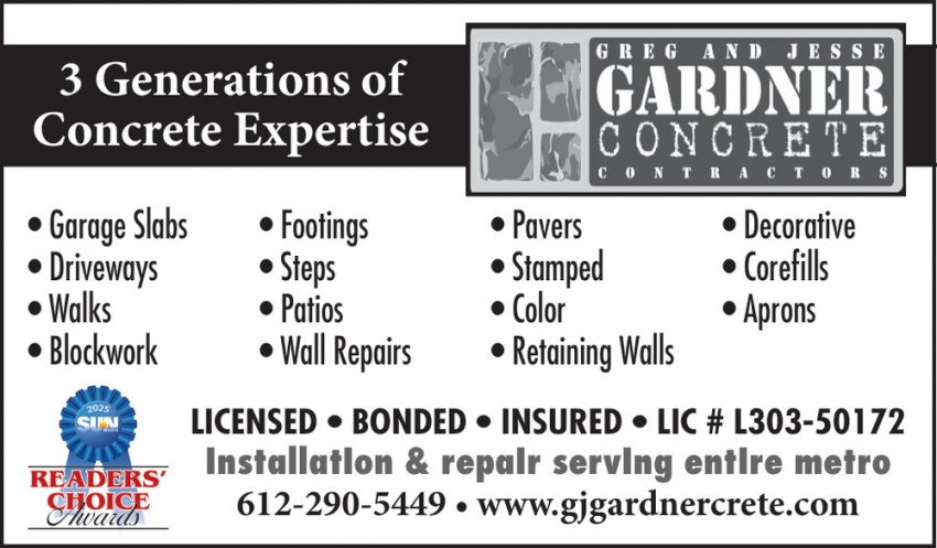 Greg and Jesse Gardner Concrete