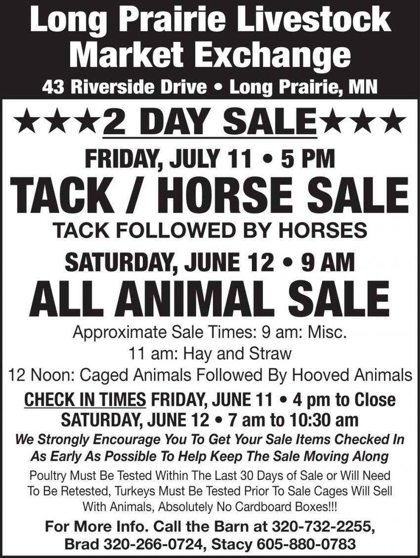 Long Prairie Livestock Auction Market Exchange