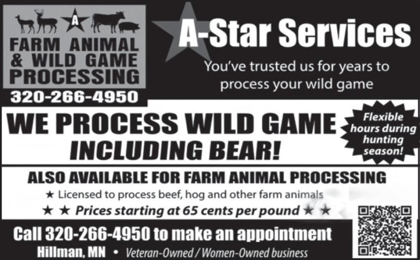 A-Star Services Farm Animal Meat Processing