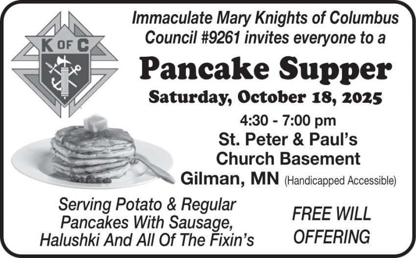 Immaculate Mary Knights of Columbus - Pancake Supper