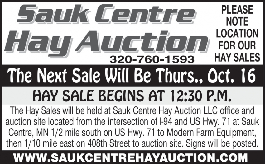 Sauk Centre Hay Auction