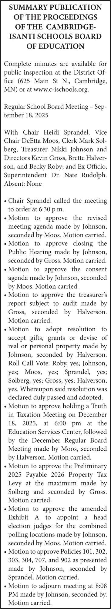 Cambridge-Isanti Schools