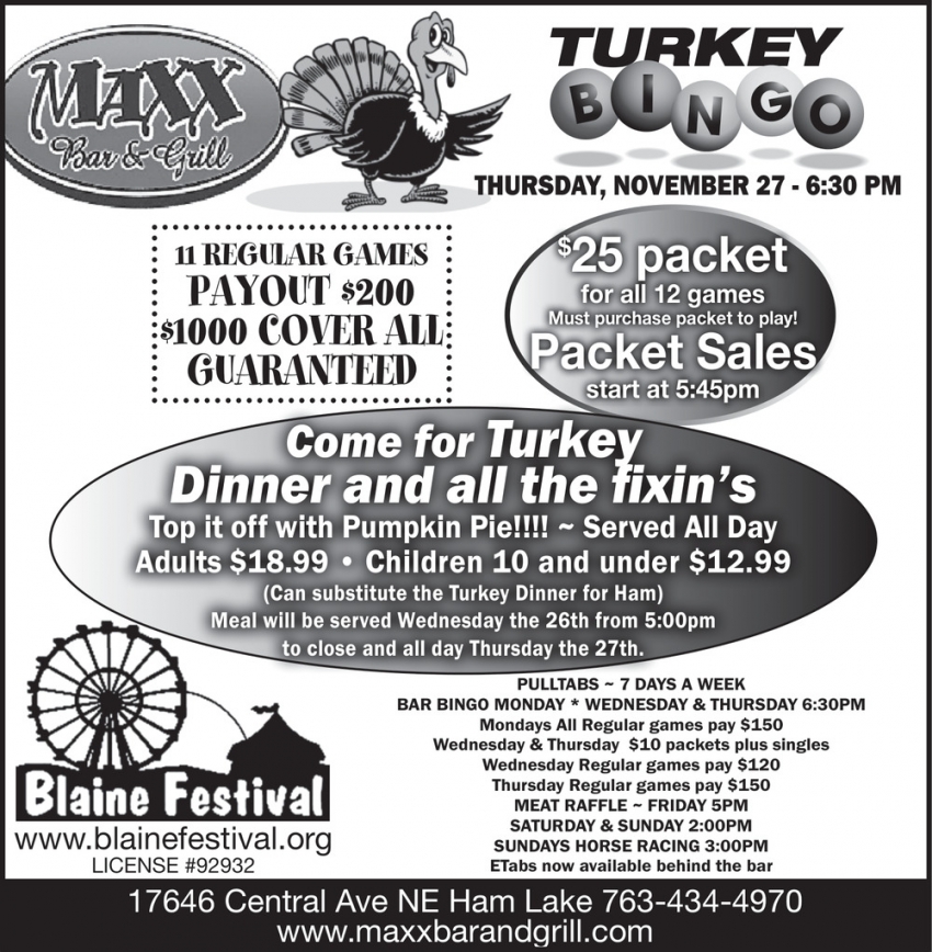 Maxx Bar And Grill - Blaine Festival