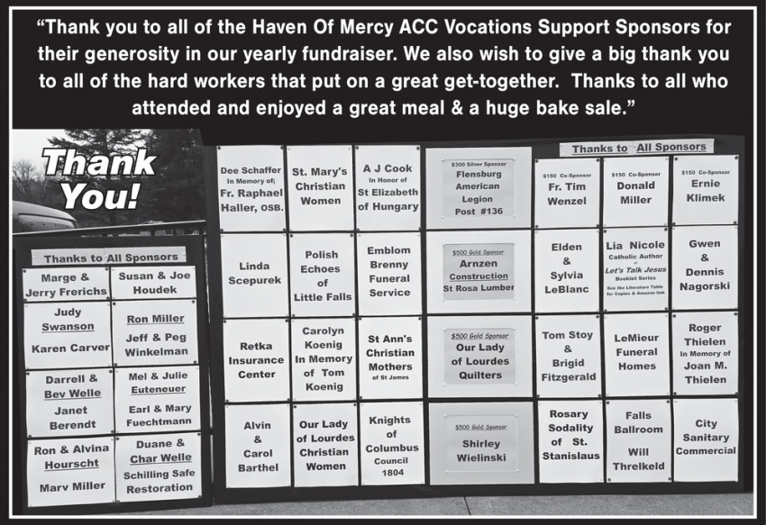 Haven Of Mercy Area Catholic Community Vocations Support Committee