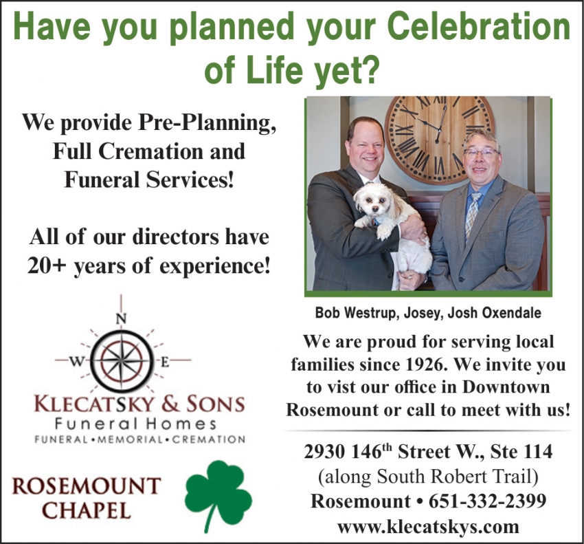 Klecatsky & Sons Funeral Homes - Rosemount Chapel