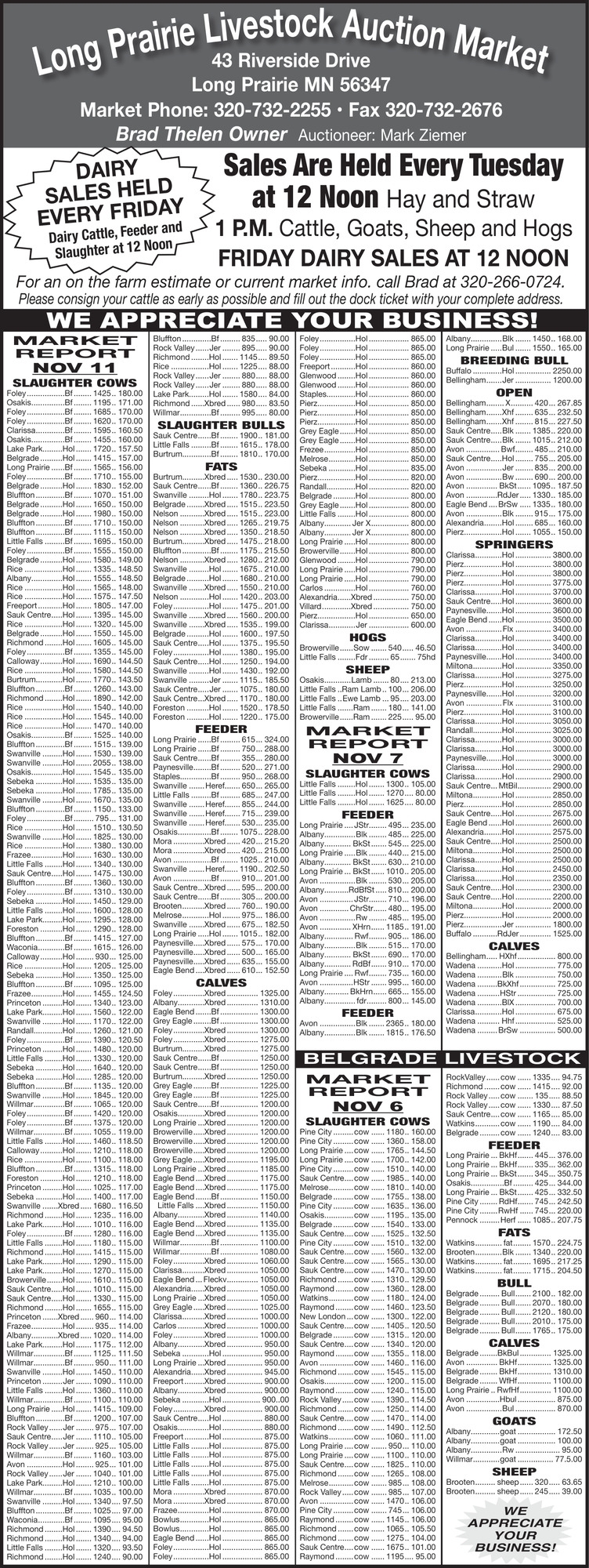 Long Prairie Livestock Auction Market 