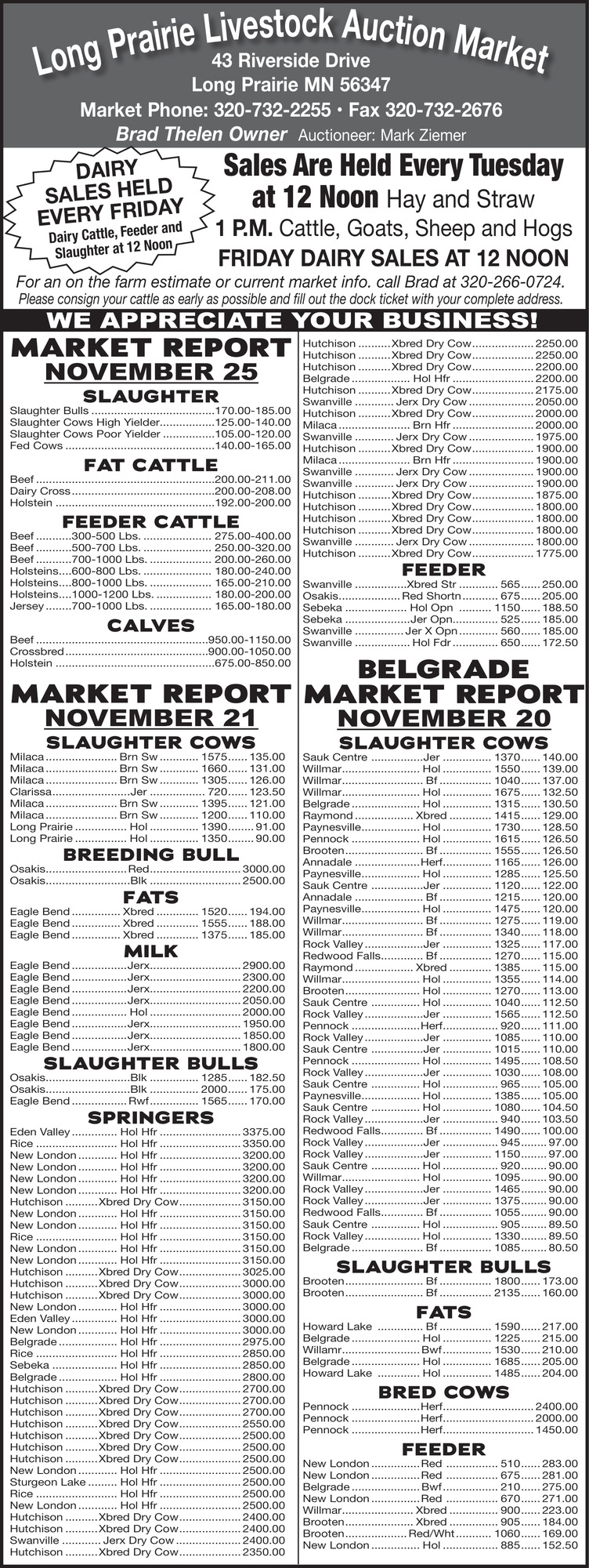 Long Prairie Livestock Auction Market 