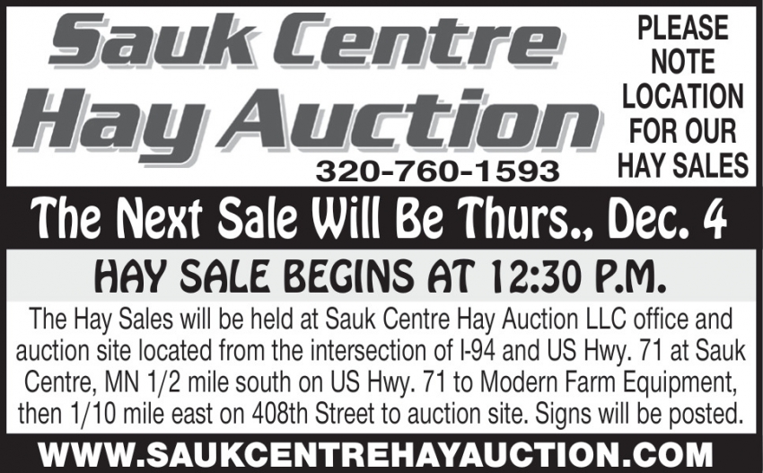 Sauk Centre Hay Auction