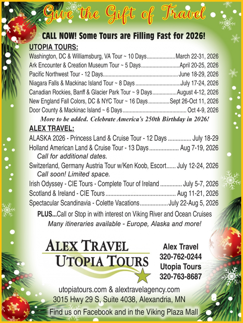 Alex Travel And Utopia Tours Inc