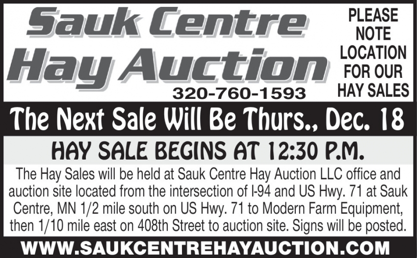 Sauk Centre Hay Auction