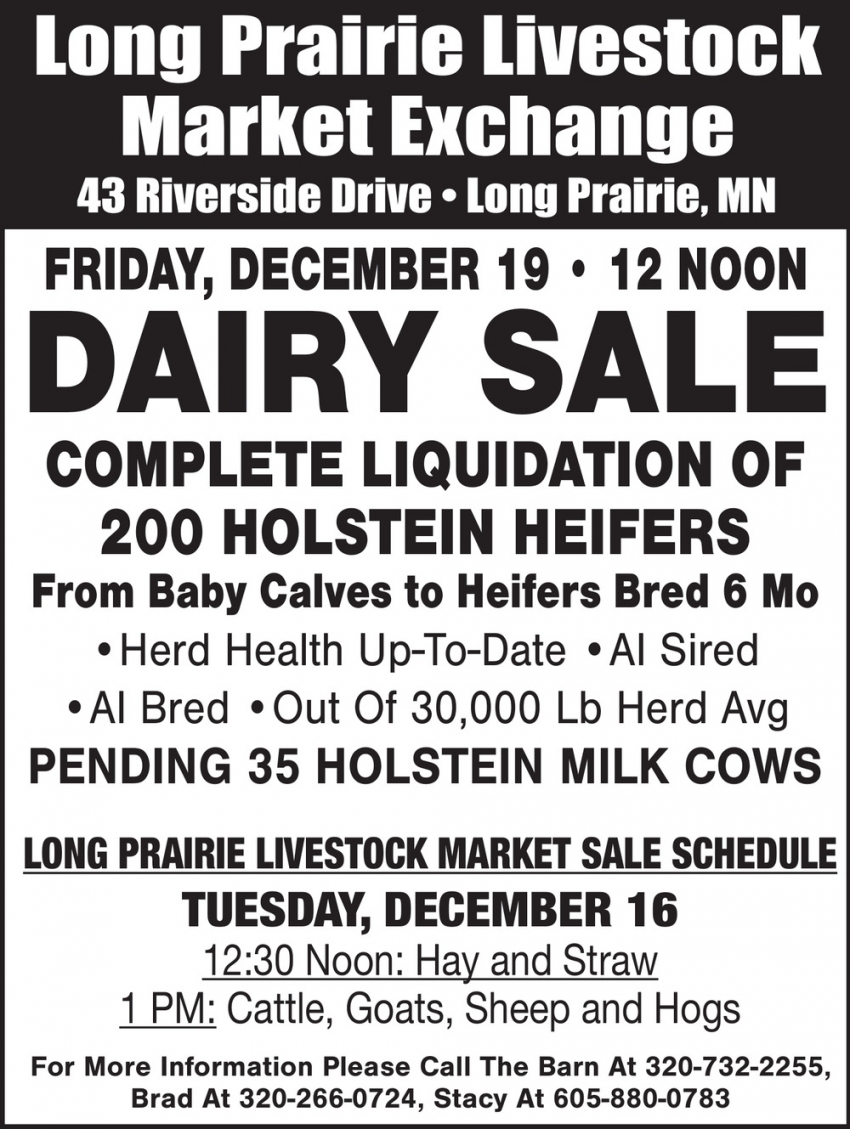 Long Prairie Livestock Market Exchange