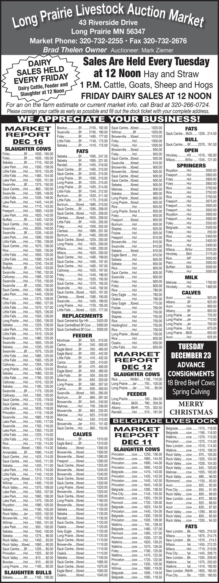 Long Prairie Livestock Auction Market 