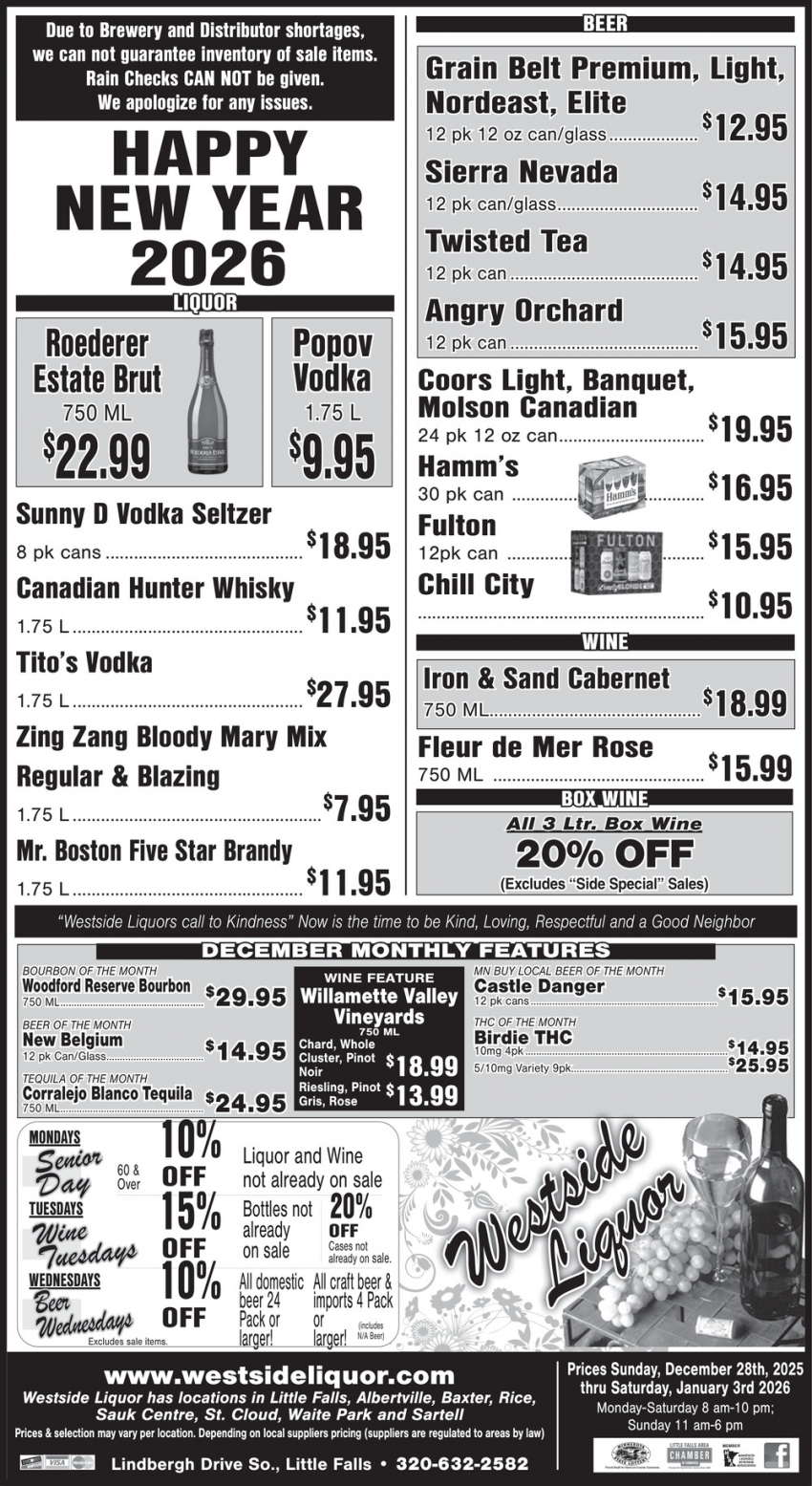 Westside Liquor - Little Falls